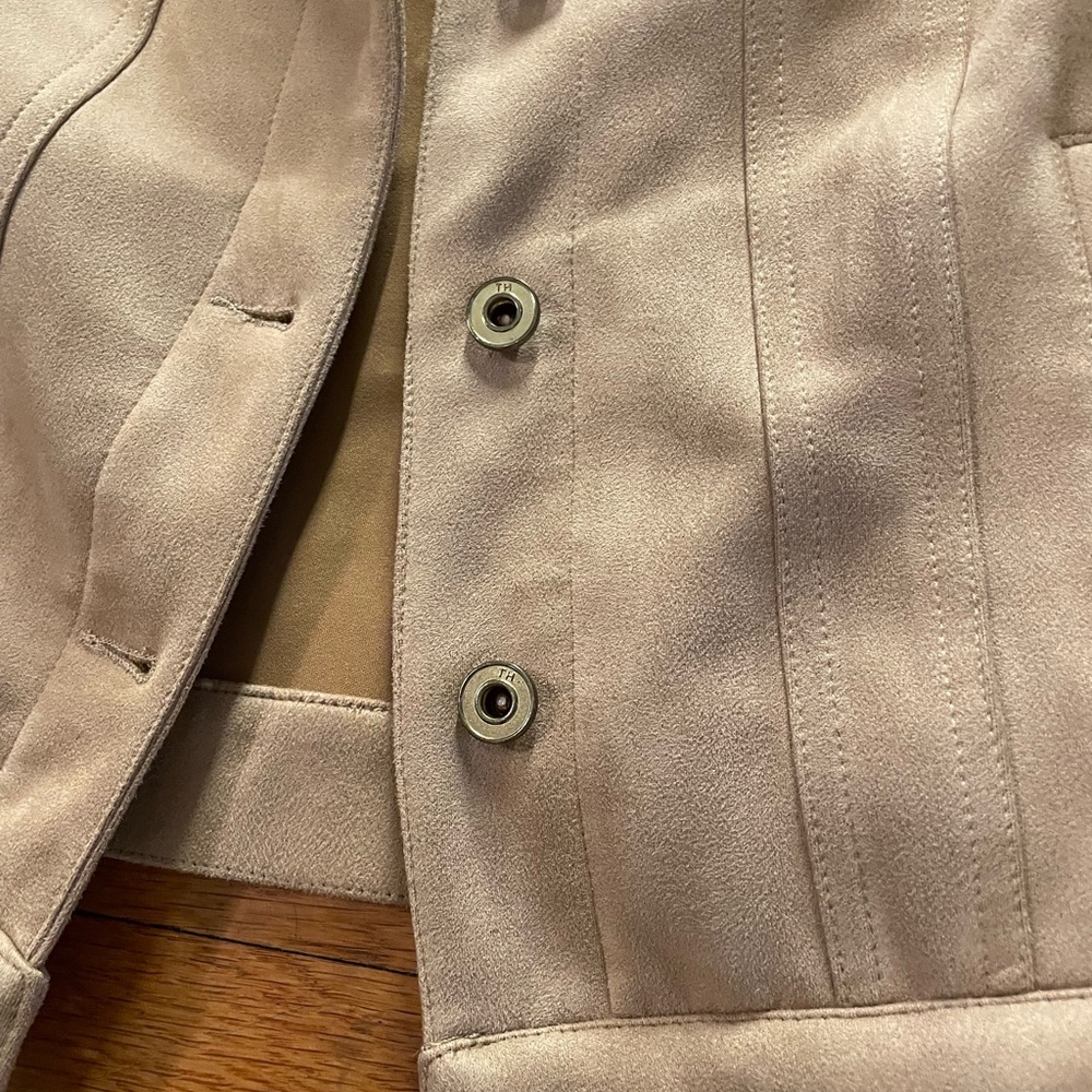 Tommy Hilfiger Suedef Fur Jacket Women’s Small Beige Vintage VTG - Picture 2 of 7